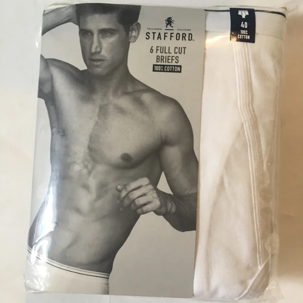 STAFFORD 6p Full Cut Briefs 100% Cotton Size 40 $28 lcsr